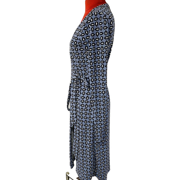 Ann Taylor True Wrap Dress Size 2T Tall Gray Black V-Neck Long Sleeve Career - Picture 4 of 11